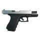 Страйкбольный пистолет WE Glock-19 Gen.4 Silver, сменные накладки WE-G003B-SV